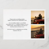 Stijlvolle foto moderne trouwkaart uitnodiging (Achterkant)