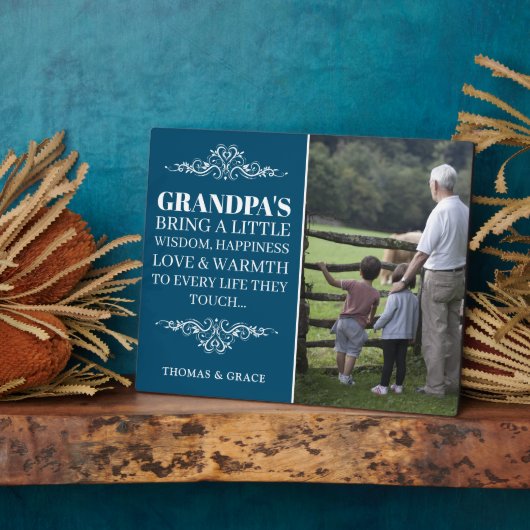 Stijlvolle foto opa prijsopgave fotoplaat (Zijkant)