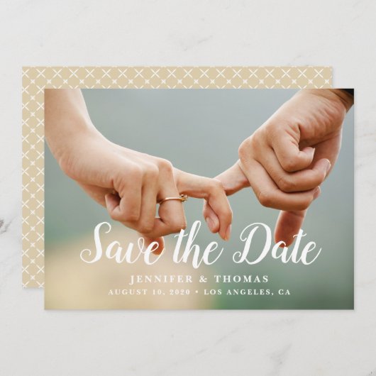 Stijlvolle Foto Opslaan Datum Save The Date (Voorkant / Achterkant)