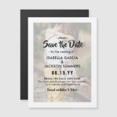 Stijlvolle foto Overlay Modern Weddenschap Opslaan Magnetische Uitnodiging (Voorkant / Achterkant)