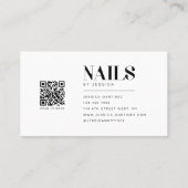 Stijlvolle foto QR-code boeking nagelstudio Visitekaartje (Achterkant)