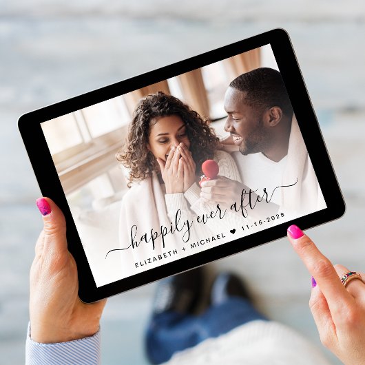 Stijlvolle foto QR Code Cream Bruiloft Save The Date