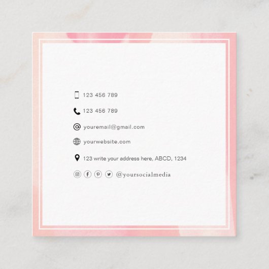 Stijlvolle foto QR-codemodellen dansers persoonlij Vierkante Visitekaartje (Achterkant)