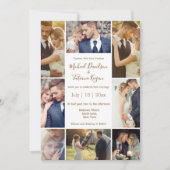 stijlvolle foto ' s 8 collage bruine bruiloft kaart (Voorkant)