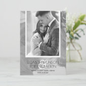 Stijlvolle foto van Black White Save the Date (Staand voorkant)