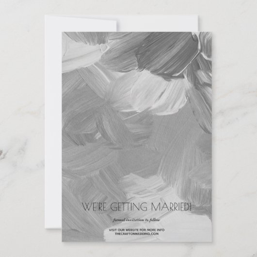 Stijlvolle foto van Black White Save the Date (Achterkant)