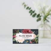 stijlvolle foto van florenblauw burgundy visitekaartje (Staand voorkant)