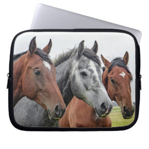 stijlvolle foto van paarden laptop sleeve