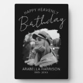 Stijlvolle foto verjaardag gedenkteken fotoplaat (voorkant)