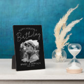 Stijlvolle foto verjaardag gedenkteken fotoplaat (Zijkant)