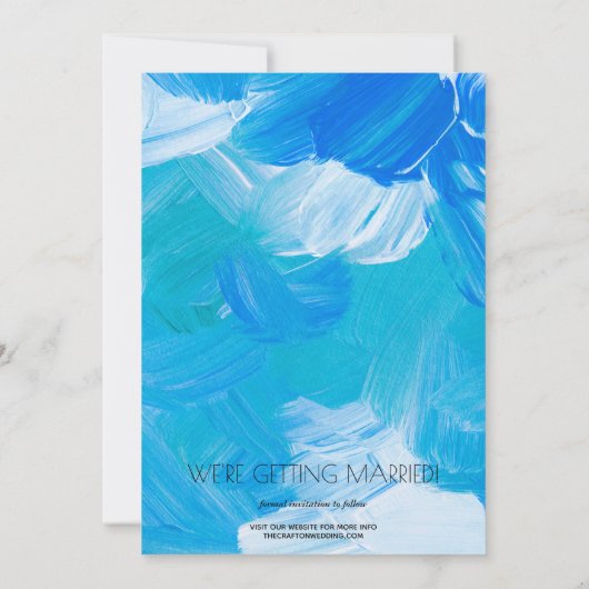 Stijlvolle foto Weddenblauw sparen de datum Save The Date (Achterkant)