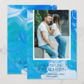 Stijlvolle foto Weddenblauw sparen de datum Save The Date (Voorkant / Achterkant)