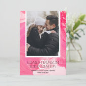 Stijlvolle foto-weddenschap Roze sparen de datum Save The Date (Staand voorkant)
