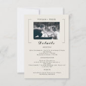  Stijlvolle Foto Wedding Details Kaart (Voorkant)