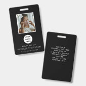 Stijlvolle foto werknemer zwart badge (Voor- en achterkant)