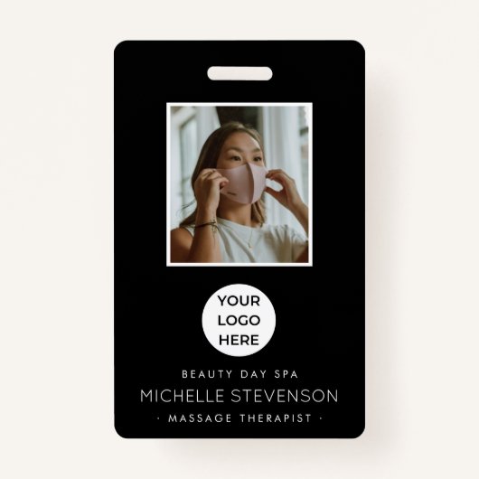 Stijlvolle foto werknemer zwart badge (Voorkant)