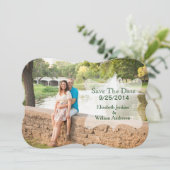 Stijlvolle fotobruiloft bespaart de datumkaart save the date (Staand voorkant)