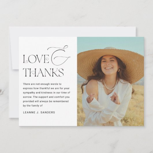 Stijlvolle fotocollage in liefdevolle herinnering bedankkaart (Voorkant)