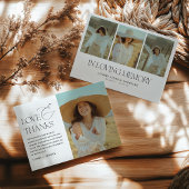 Stijlvolle fotocollage In Lieve Herinnering Funera Bedankkaart