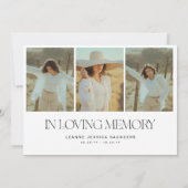 Stijlvolle fotocollage In Lieve Herinnering Funera Bedankkaart (Achterkant)