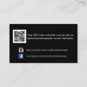 Stijlvolle fotograaf Black White Hearts Monogram Visitekaartje (Achterkant)