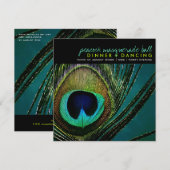 Stijlvolle fotografie Pauwveer Feest uitnodiging (Voorkant / Achterkant)