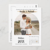 Stijlvolle fotokalender Sla de datumkaart op Briefkaart (Voorkant / Achterkant)