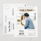 Stijlvolle fotokalender Sla de datumkaart op Briefkaart (Voorkant / Achterkant)