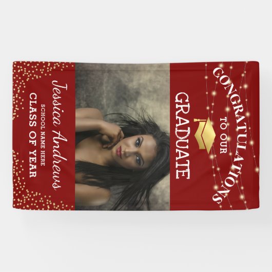 Stijlvolle fotoklasse van Afstuderen deur 2025 Spandoek (Horizontaal)