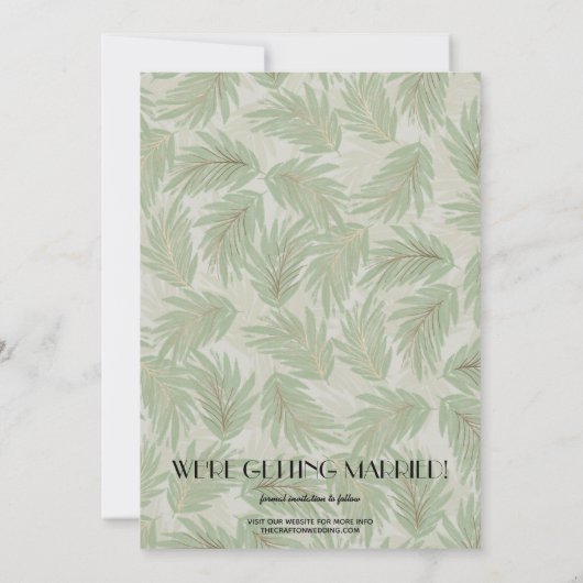 Stijlvolle foto's wedden Tropisch sparen de datum Save The Date (Achterkant)