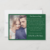 Stijlvolle Fotostrip Modern Emerald Green Wedding Bedankkaart (Achterkant)