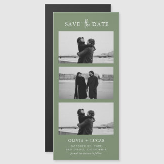 Stijlvolle Fotostrip Sage Green Magnetic Wedding
