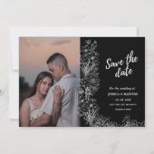 Stijlvolle fotovoltaïsche zwarte sla de datum op kaart (Voorkant)