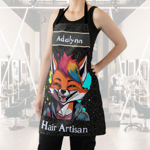 Stijlvolle Fox Gifts voor Kappers Haarstylisten Schort