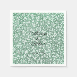 Stijlvolle Franse Sage Green Floral Names Servet