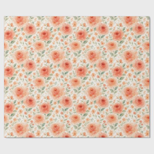 Stijlvolle Franse Shabby Chic Floral Art Pattern Cadeaupapier (Vlak)