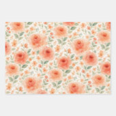 Stijlvolle Franse Shabby Chic Floral Art Pattern Inpakpapier Vel (Voorkant)