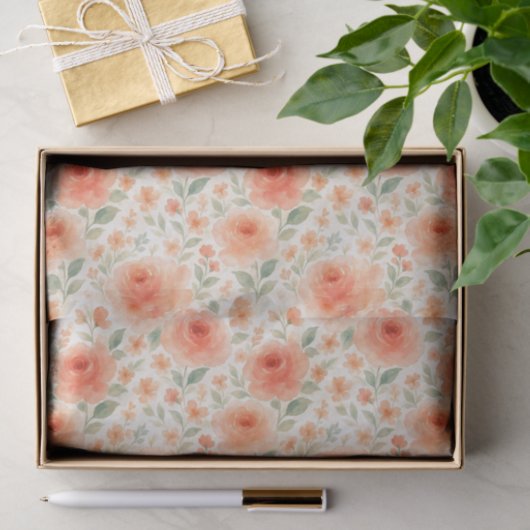 Stijlvolle Franse Shabby Chic Floral Art Pattern Tissuepapier (Geschenk)