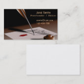 Stijlvolle freelance Proofreader met quill Visitekaartje (Voorkant / Achterkant)