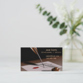 Stijlvolle freelance Proofreader met quill Visitekaartje (Staand voorkant)
