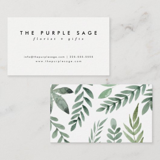 Stijlvolle frisse botanische Visitekaartjes (Voorkant / Achterkant)