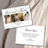 Stijlvolle Fun Curvy Calligraphy 3 foto's bruiloft Bedankkaart