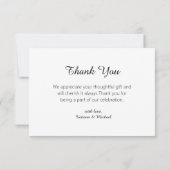 Stijlvolle Fun Curvy Calligraphy 3 foto's bruiloft Bedankkaart (Achterkant)