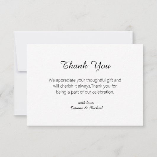 Stijlvolle Fun Curvy Calligraphy 3 foto's bruiloft Bedankkaart (Achterkant)