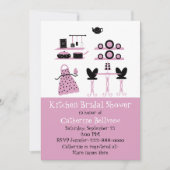 Stijlvolle Fun Kitchen Bridal Shower-uitnodiging Kaart (Voorkant)