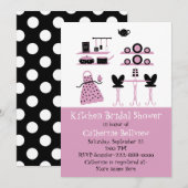 Stijlvolle Fun Kitchen Bridal Shower-uitnodiging Kaart (Voorkant / Achterkant)