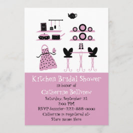 Stijlvolle Fun Kitchen Bridal Shower-uitnodiging Kaart