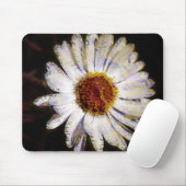 Stijlvolle Funky Abstracte Daisy White Flower Art Muismat (Met muis)