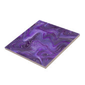 Stijlvolle Funky Groovy Paarse Curves Marble 2-6 Tegeltje (Zijkant)