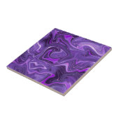 Stijlvolle Funky Groovy Paarse Curves Marble 3-6 Tegeltje (Zijkant)